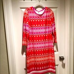 Eliza J Red and Pink Dress